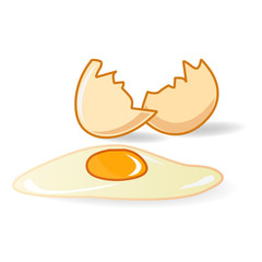 Broken egg isolated illustration