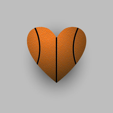Stylized basketball ball - heart