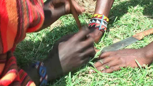Masai Warrior prepare fire