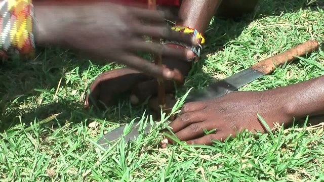 Masai Warrior prepare fire