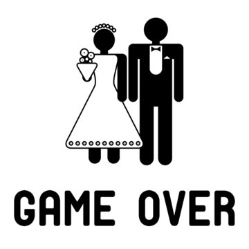 Funny wedding symbol - Game Over