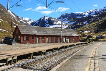 The railway station in the village of Myrdal, Norway