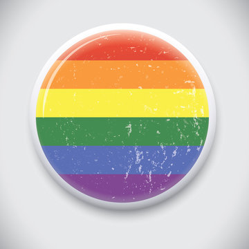 Rainbow Flag - Vector Pin / Button Badge