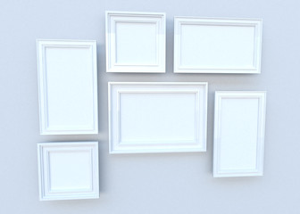White square frames on the wall (3D)
