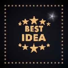 Illustration of a glowing man symbol glittering golden