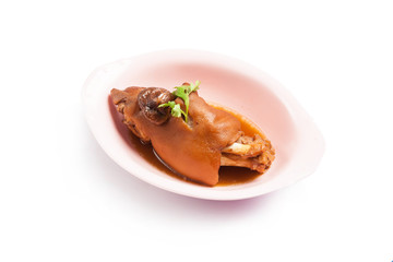 stewed pork leg , studio shot.