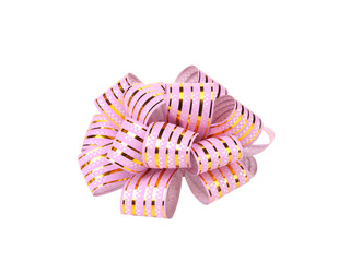 Pink stripy holiday ribbon.