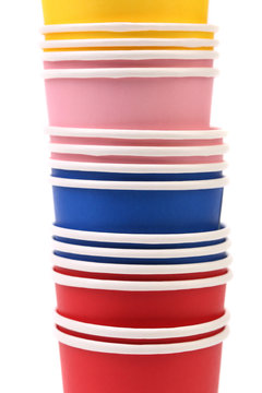 Colorful paper coffee cup.