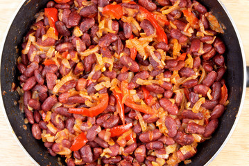 Chili in a frying pan