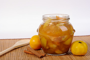 Jar with apple jam