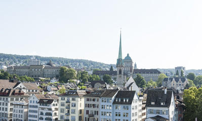 Fototapeta premium Fraumünster und historische Altstadt, Zürich, Schweiz