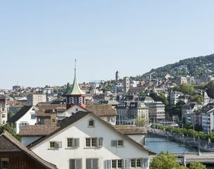 Deurstickers Zürcher Stadtquartier Schipfe, Altstadt Zürich, Schweiz © bill_17