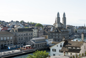 Obraz premium Zürcher Quartier, Niederdorf mit Altstadt, Schweiz
