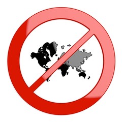 3d graphic of a restricted international sign not allowed