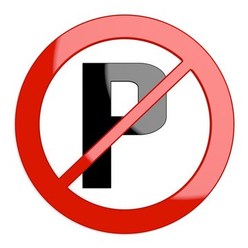 Illustration of a forbidden parking sign not allowed