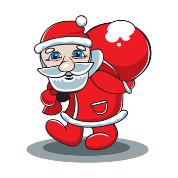 Vector of Santa Claus with a gift bag