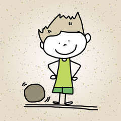 hand drawing cartoon happy kids