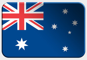 Australia 3D button on white background