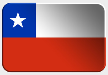 Chile 3D realistic flag on white background