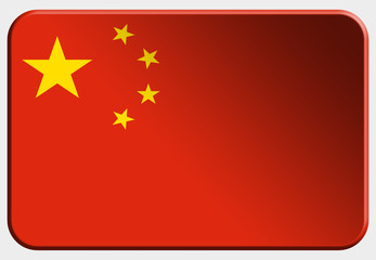 China 3D realistic flag on white background