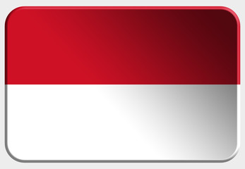 Indonesia 3D realistic flag isolated on white background