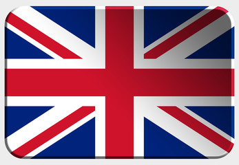 United Kingdom 3D button on white background