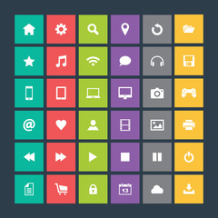Set of colorful icons, flat design