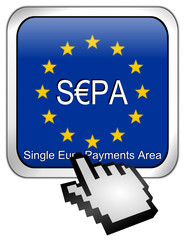 SEPA - Single Euro Payments Area - Button mit Cursor