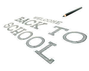 black pencil on white background