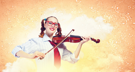 Young woman violinist