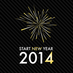 Silvester 2014 Start New Year - Golden Fireworks
