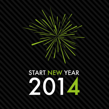 Silvester 2014 Start New Year - Green Fireworks