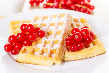 Waffles with currants - Waffeln mit Johannisbeeren