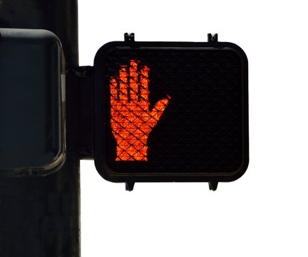 crosswalk signal at an intersection