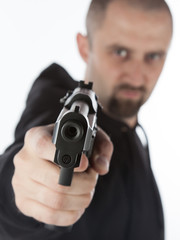 Man with gun, gangster