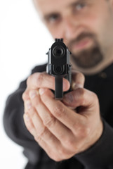 Man with gun, gangster