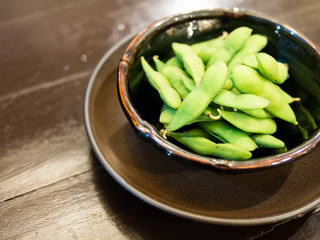 Cooked Green Organic Edamame with sea salt