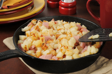 Southern style hash browns and ham