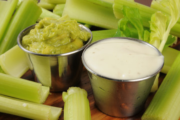 Guacomole and Ranch Dressing Dips