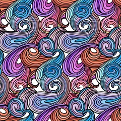 Fototapeta na wymiar Seamless abstract curly wave pattern