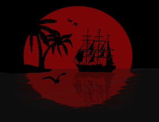 Boat floating on the ocean
