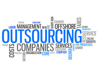 Obraz premium Outsourcing (outsource, offshoring, tag cloud)