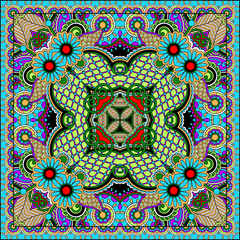 Traditional ornamental floral paisley bandanna.