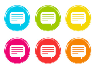 Iconos de colores con el símbolo de diálogo