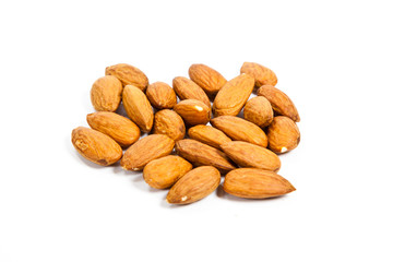 almonds isolated on the white background
