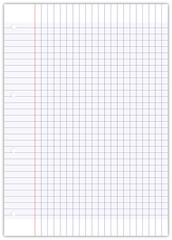 feuille de classeur grands carreaux perforée