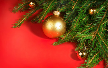 Christmas composition with Christmas decoration.