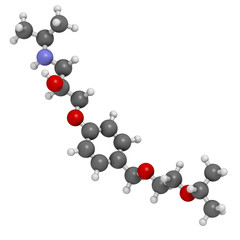 Bisoprolol beta blocker drug, chemical structure.