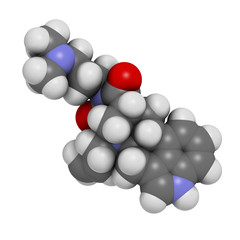 Cabergoline drug, chemical structure.