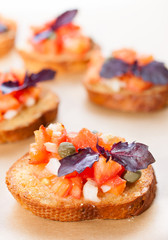 Bruschetta with tomatoes and basil